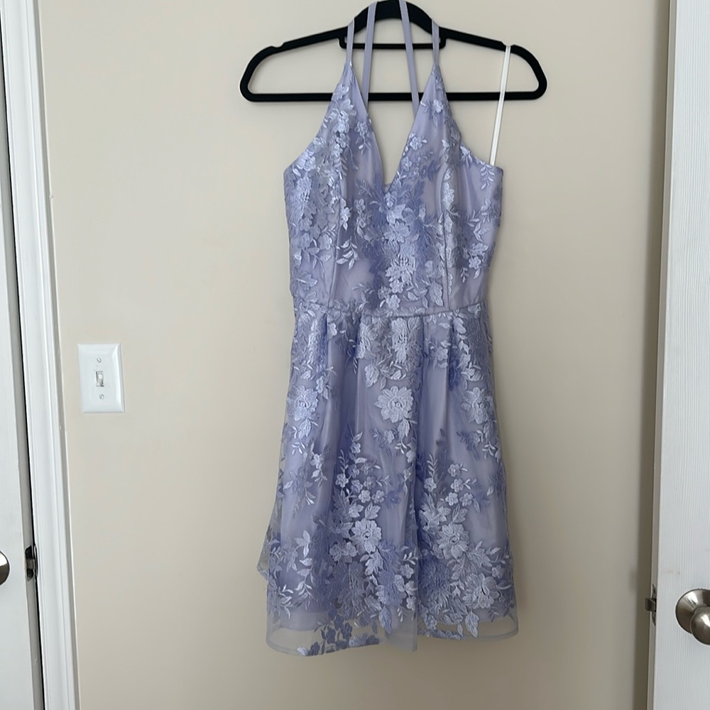 BCX LAVENDER LACE DRESS, SIZE 13